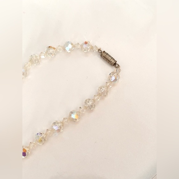 Vintage 1950s aurora borealis crystal bead necklace - Picture 5 of 6